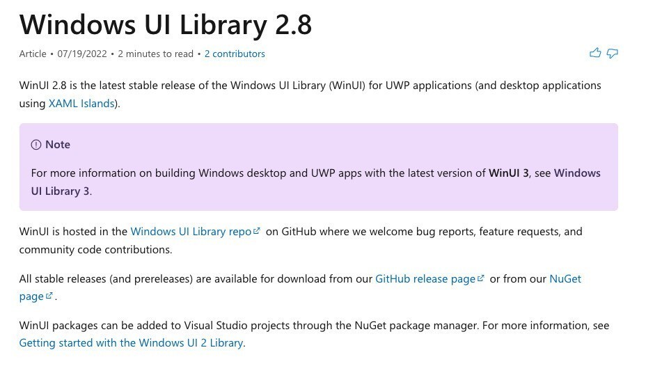 Windows UI Library