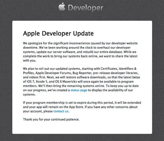 Update  Apple Developer