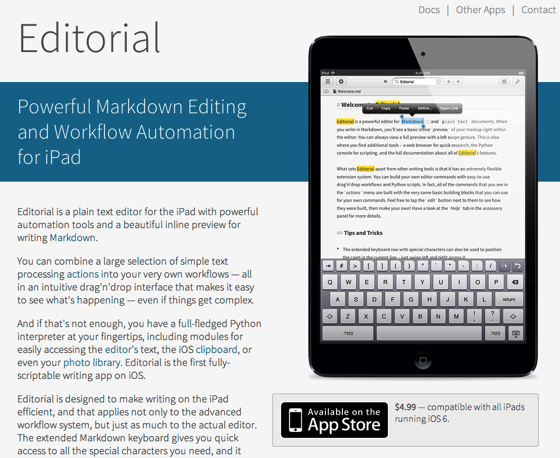 Editorial for iPad