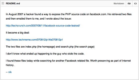 Facebook PHP Source Code from August 2007