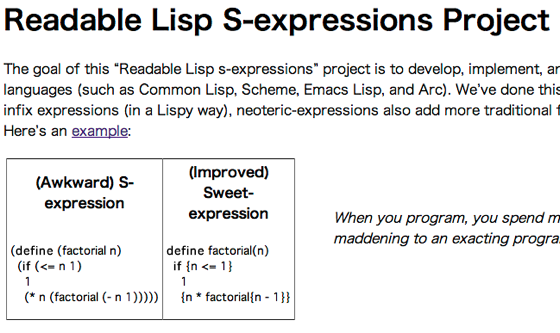 Readable Lisp 1