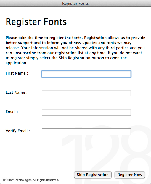 Register Fonts
