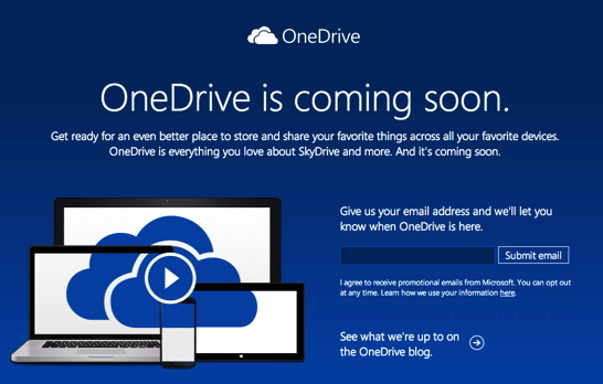 OneDrive is coming soon