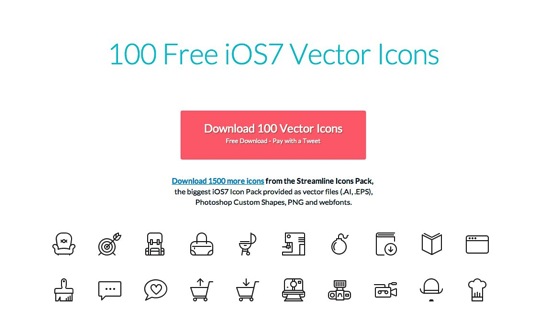 100 Free iOS7 Vector Icons