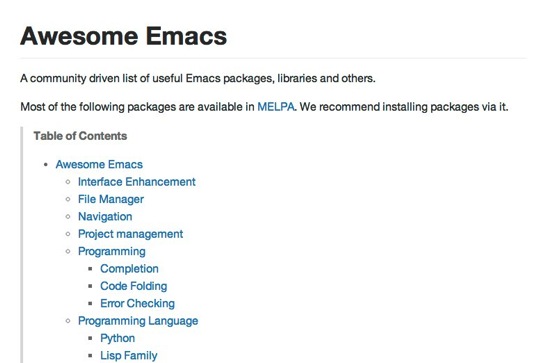 Awesome emacs