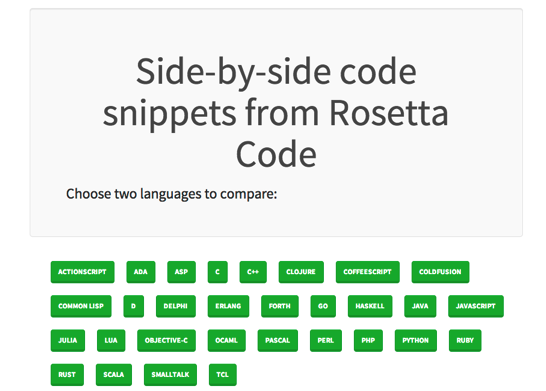 Side by side Programming Languages