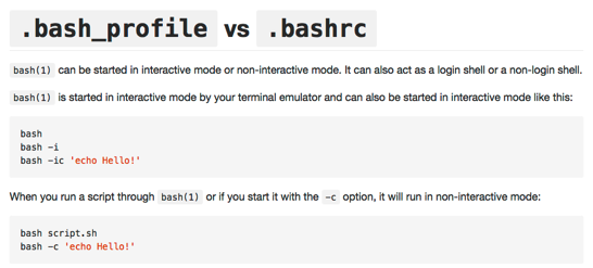Til bash profile vs bashrc md at master  thoughtbot til