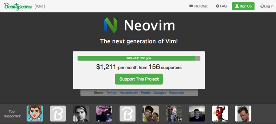 Support Neovim The next generation of Vim Salt Bountysource