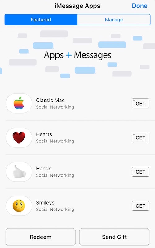 Ios 10 messages app store