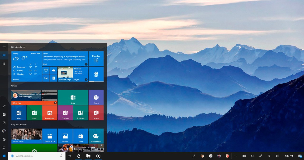 Windows 10 neon start menu by lukeled daxn3wi