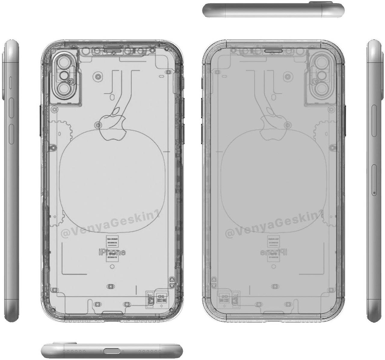 IPhone 8 CAD model schematic wireless charging Benjamin Geskin