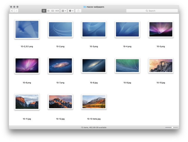 Wallpapers in finder