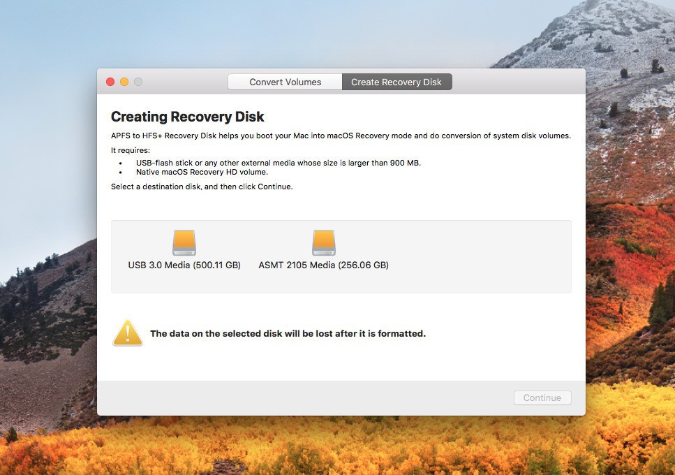 Create recovery disk