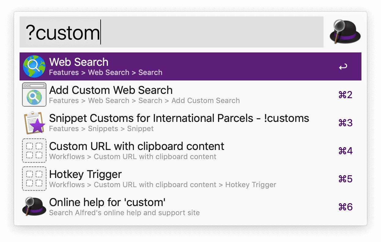 Internal prefs search custom