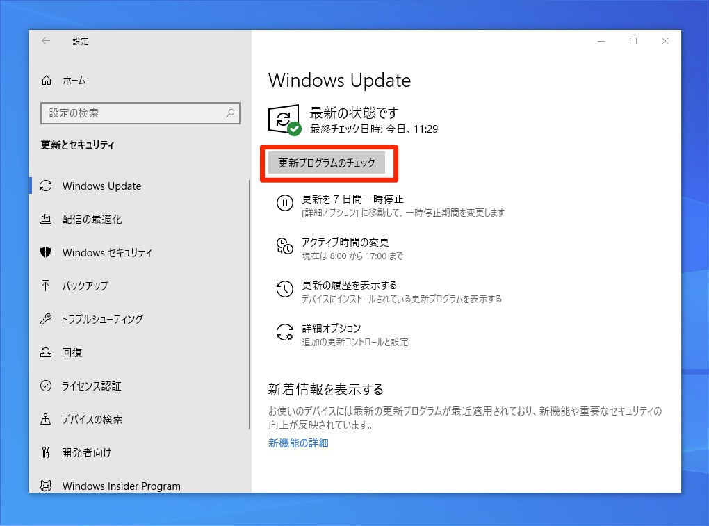 Windows update check