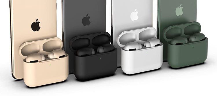 Airpods pro midnight green black concept