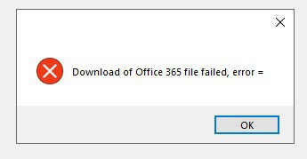 Office 365 file failed