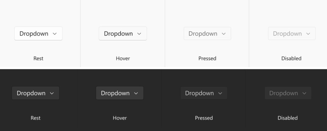 Windows dropdown menu
