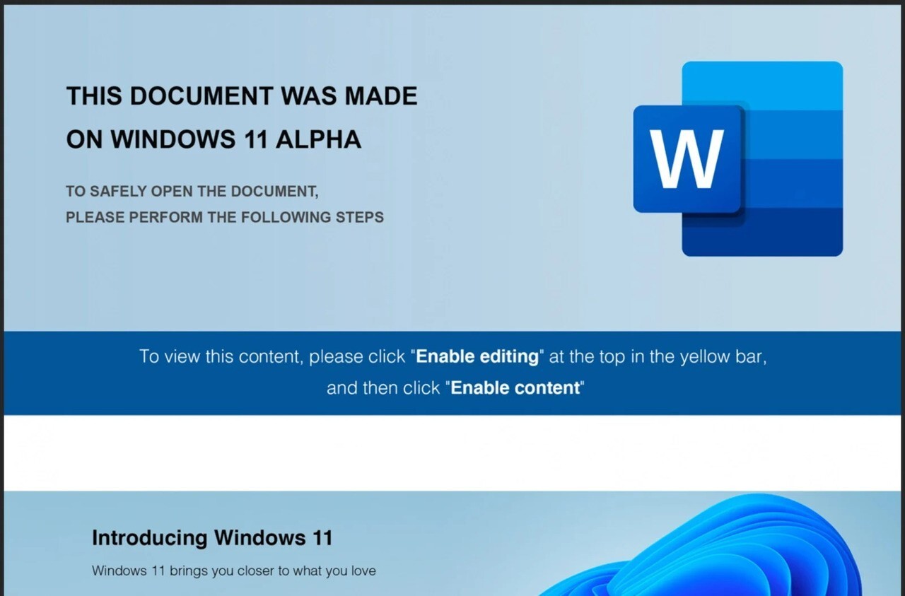 Windows 11 Themed Maldoc Anomali