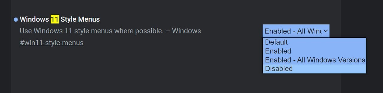 Windows 11 style chrome menus 3