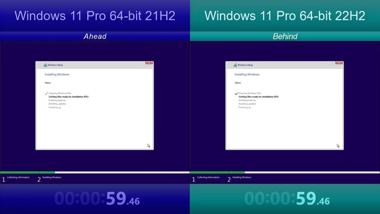 Microsoft Windows 11 Setup Race 21H2 vs 22H2 1 5 screenshot