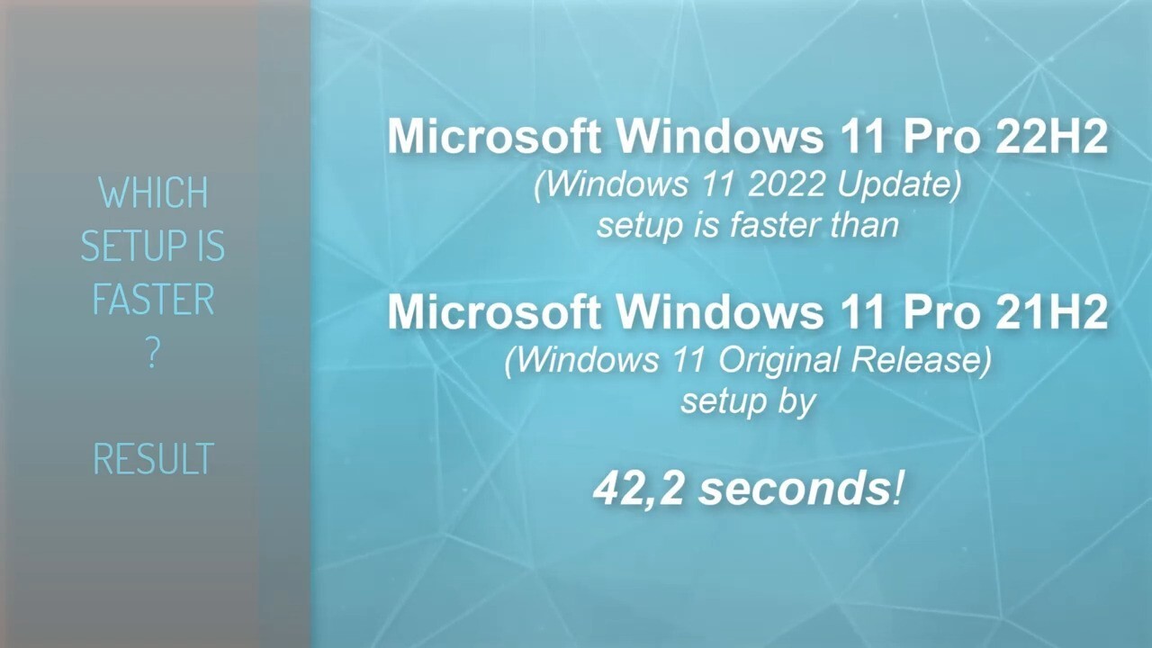 Microsoft Windows 11 Setup Race 21H2 vs 22H2 4 35 screenshot