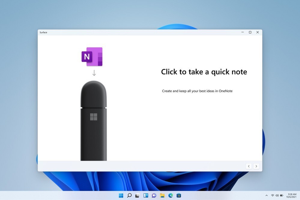 OneNote app on Windows SV2 Pen Shortcut image  1230px