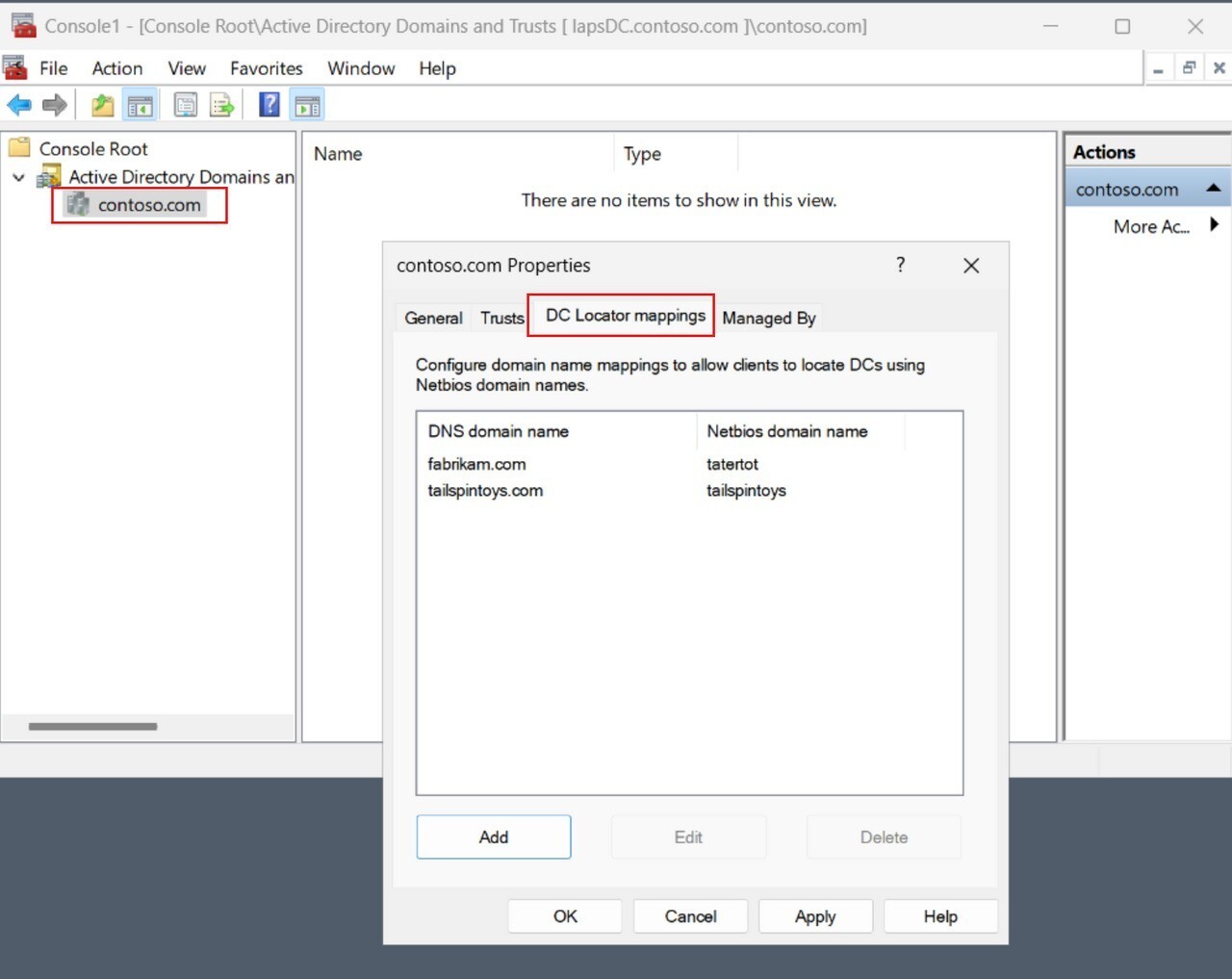 Dc locator changes addt dc locator mappings property page