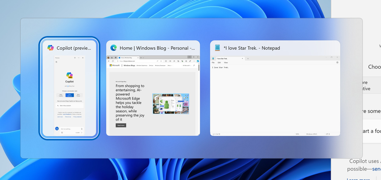 Copilot alt tab
