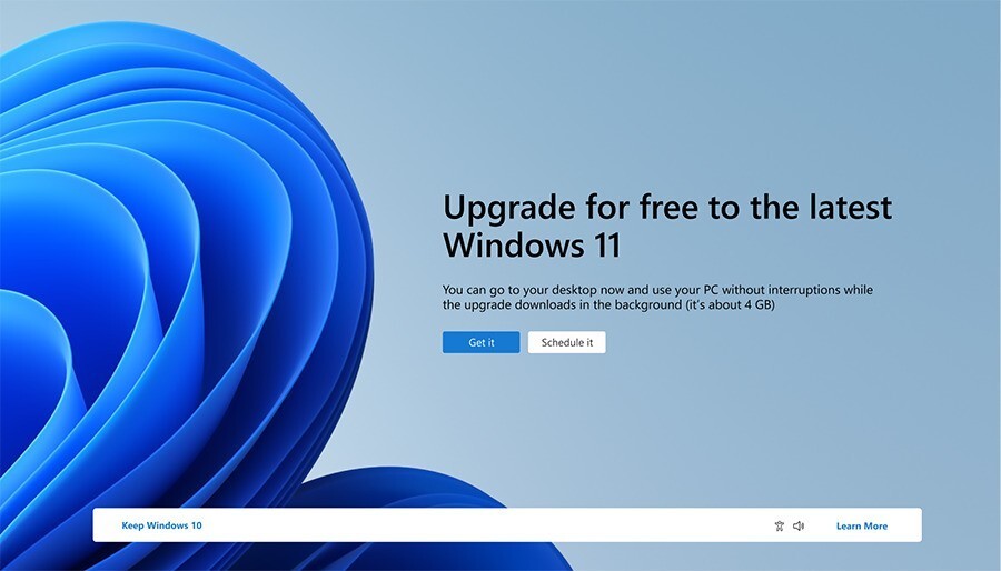 Expected user interface view of the Windows 11 in product landing page