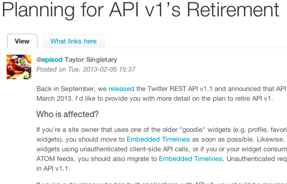 Planning for API v1 s Retirement | Twitter Developers