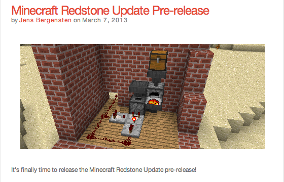 Minecraft Redstone Update Pre release