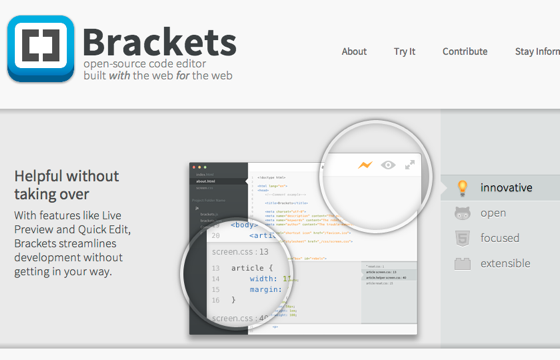 Adobeよりオープンソースのweb用コードエディタ Brackets Sprint 23 リリース ソフトアンテナブログ