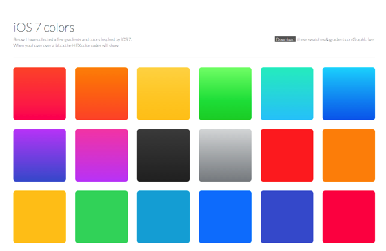 Ios 7的な美しいグラデーションをコレクションしたサイト Ios 7 Colors ソフトアンテナブログ