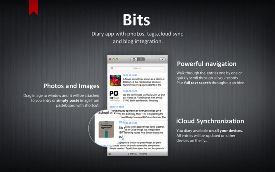 コンパクトなデザインのmac用日記アプリ Bits 期間限定で無料 ソフトアンテナブログ