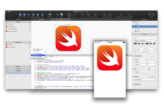 ベクターグラフィックスから直接コードを生成できるアプリ Paintcode が早速 Swift に対応 ソフトアンテナブログ