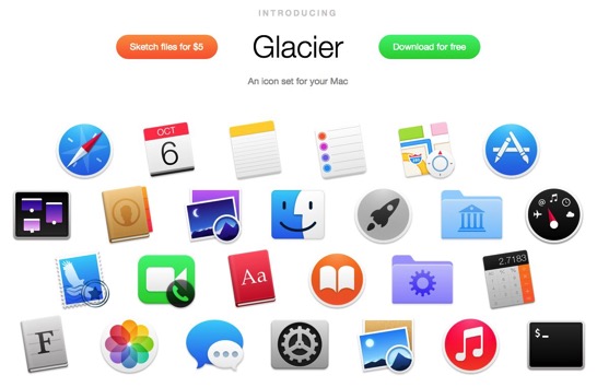 Yosemite風デザインに 過去のos Xのエッセンスを加えたアイコン集 Glacier Icon Set ソフトアンテナ