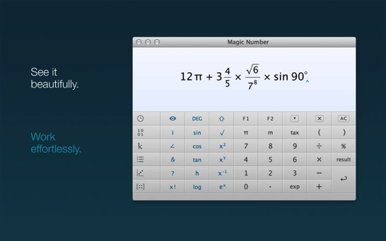 美しい数式が堪能できる計算機アプリ Magic Number が値下げした 本日のmacアプリセールまとめ ソフトアンテナブログ