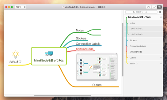 思考の整理が捗りまくり 人気のmac用マインドマップアプリ Mindnode を購入してみた ソフトアンテナブログ