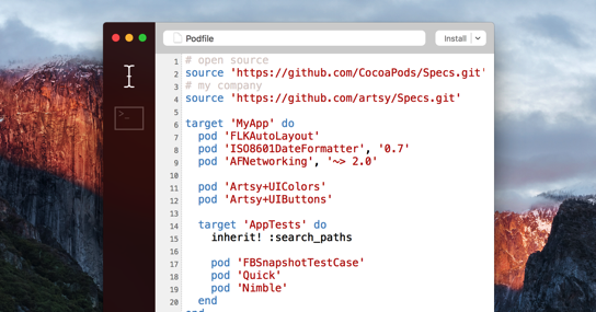 Iosライブラリの管理ツール Cocoapods App ベータ版が登場 Podfileの管理がguiから可能に ソフトアンテナブログ