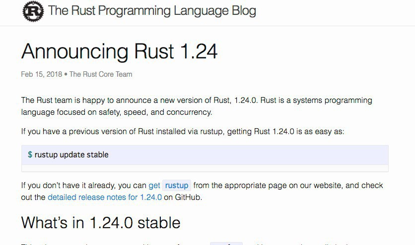 Rust 1 24がリリース Rustfmtとインクリメンタルコンパイルのデフォルト化 ソフトアンテナブログ