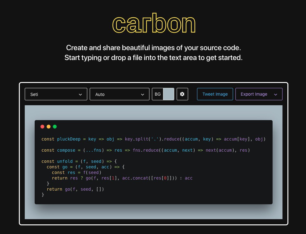 Carbon 美しいソースコード画像を作成 共有することができるwebサービス ソフトアンテナブログ