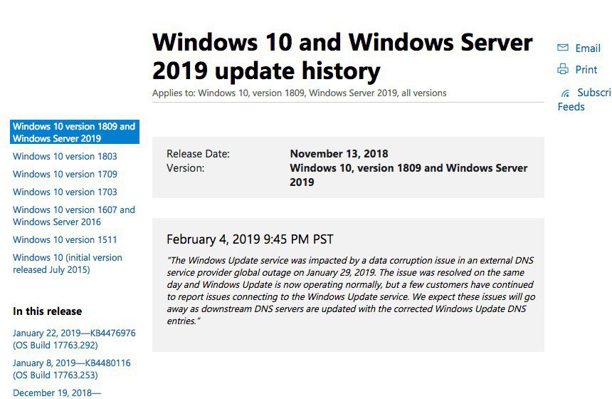 Microsoft Windows 10 Version 1809で発生していたwindows Updateに接続できない問題を公式に認める すでに解決済み ソフトアンテナブログ