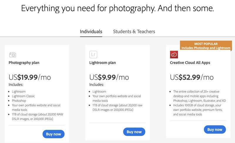 Adobe Photoshopとlightroomが使えるフォトプランの価格をドルに倍増するテストを実施中か ソフトアンテナブログ