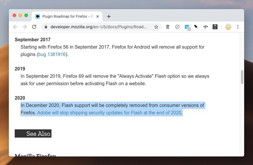 Mozilla 2020年12月公開予定のfirefox 84でflashサポートを完全に廃止 ソフトアンテナブログ